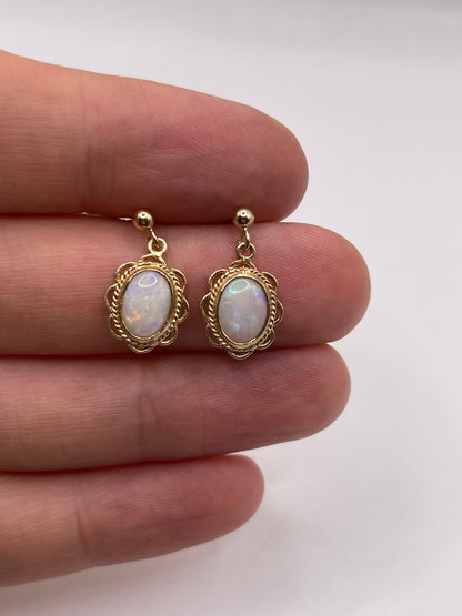 9ct gold opal earrings
