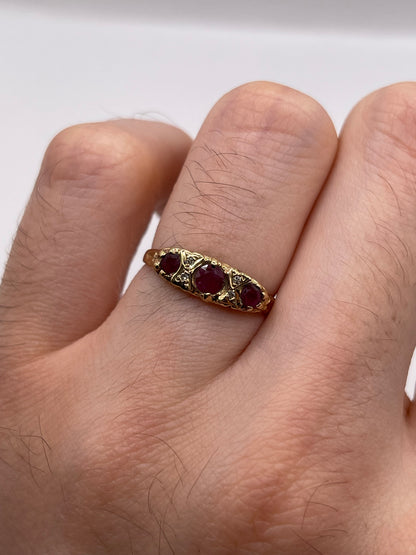 9ct gold ruby and diamond ring