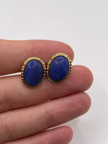 9ct gold lapis lazuli earrings