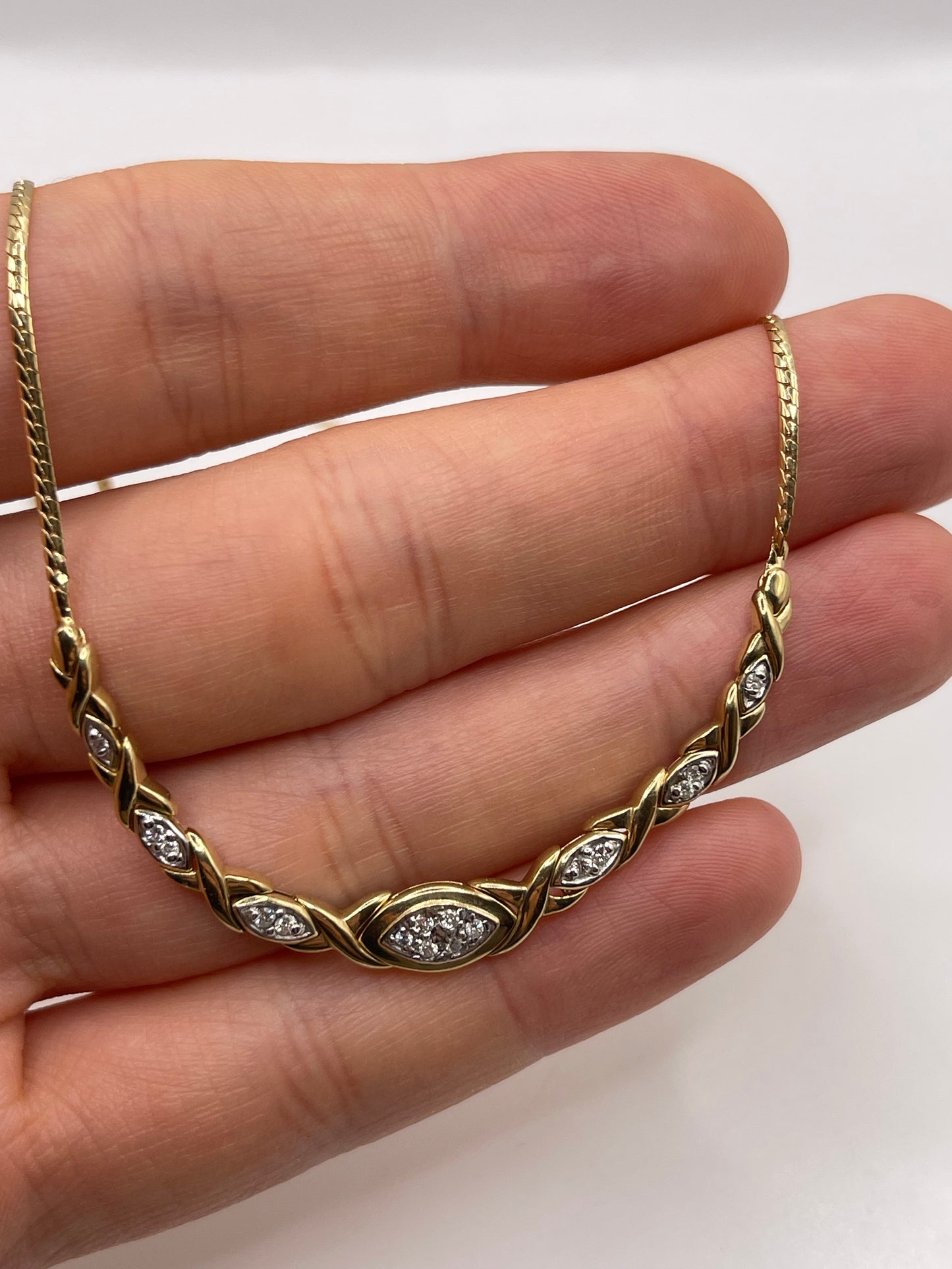9ct gold diamond cluster necklace