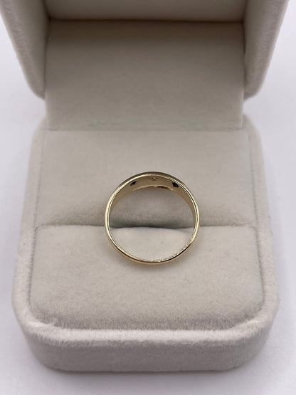 9ct gold sapphire and diamond gypsy ring
