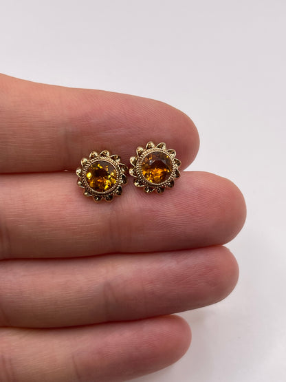 9ct gold citrine earrings