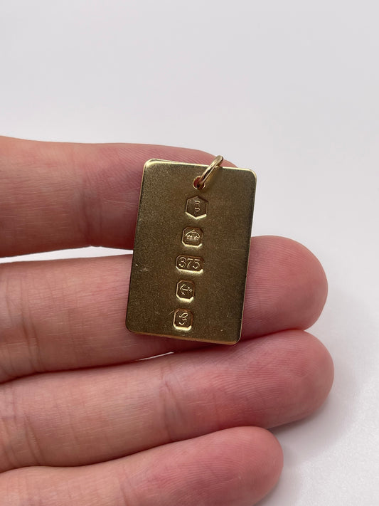 9ct gold ingot pendant