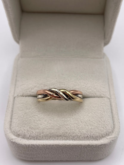 9ct tri gold ring