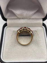 Load image into Gallery viewer, 9ct gold ruby and diamond ring
