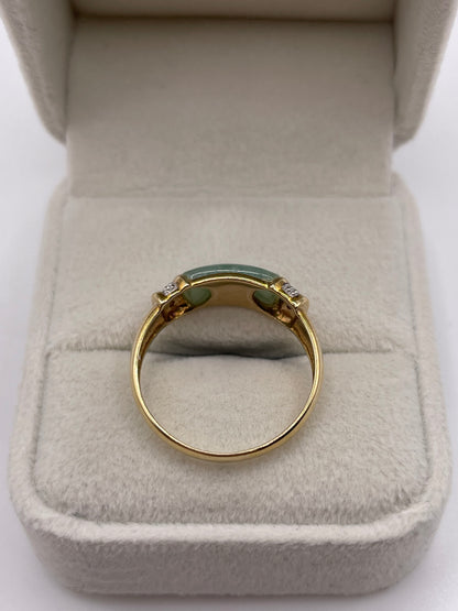 9ct gold jade and diamond ring