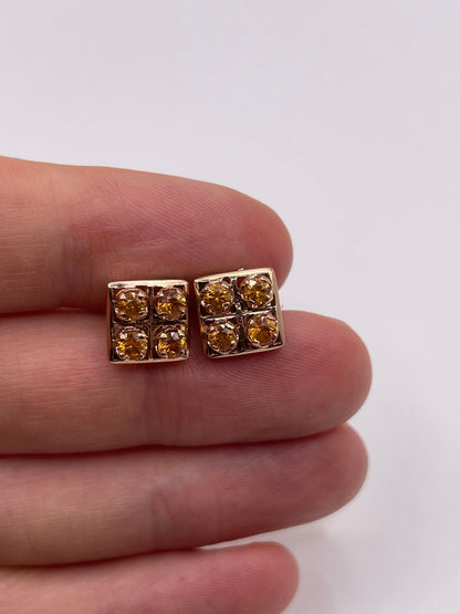 9ct rose gold citrine earrings