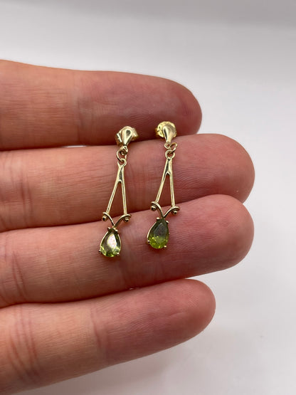 9ct gold peridot earrings