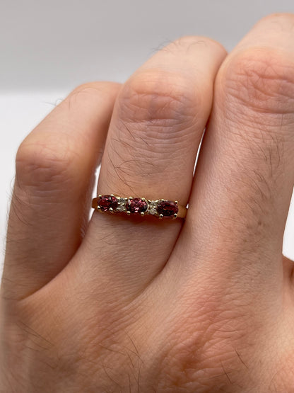 9ct gold tourmaline and diamond ring