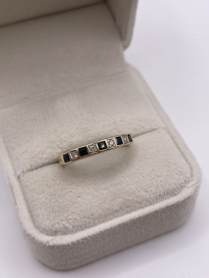 9ct gold sapphire and diamond ring