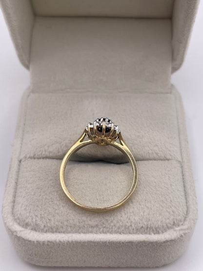 9ct gold sapphire and diamond ring