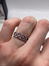 Load image into Gallery viewer, 9ct white gold pink sapphire and diamond ring

