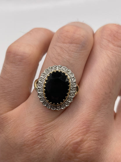 9ct gold sapphire and diamond ring