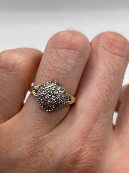 9ct gold diamond cluster ring