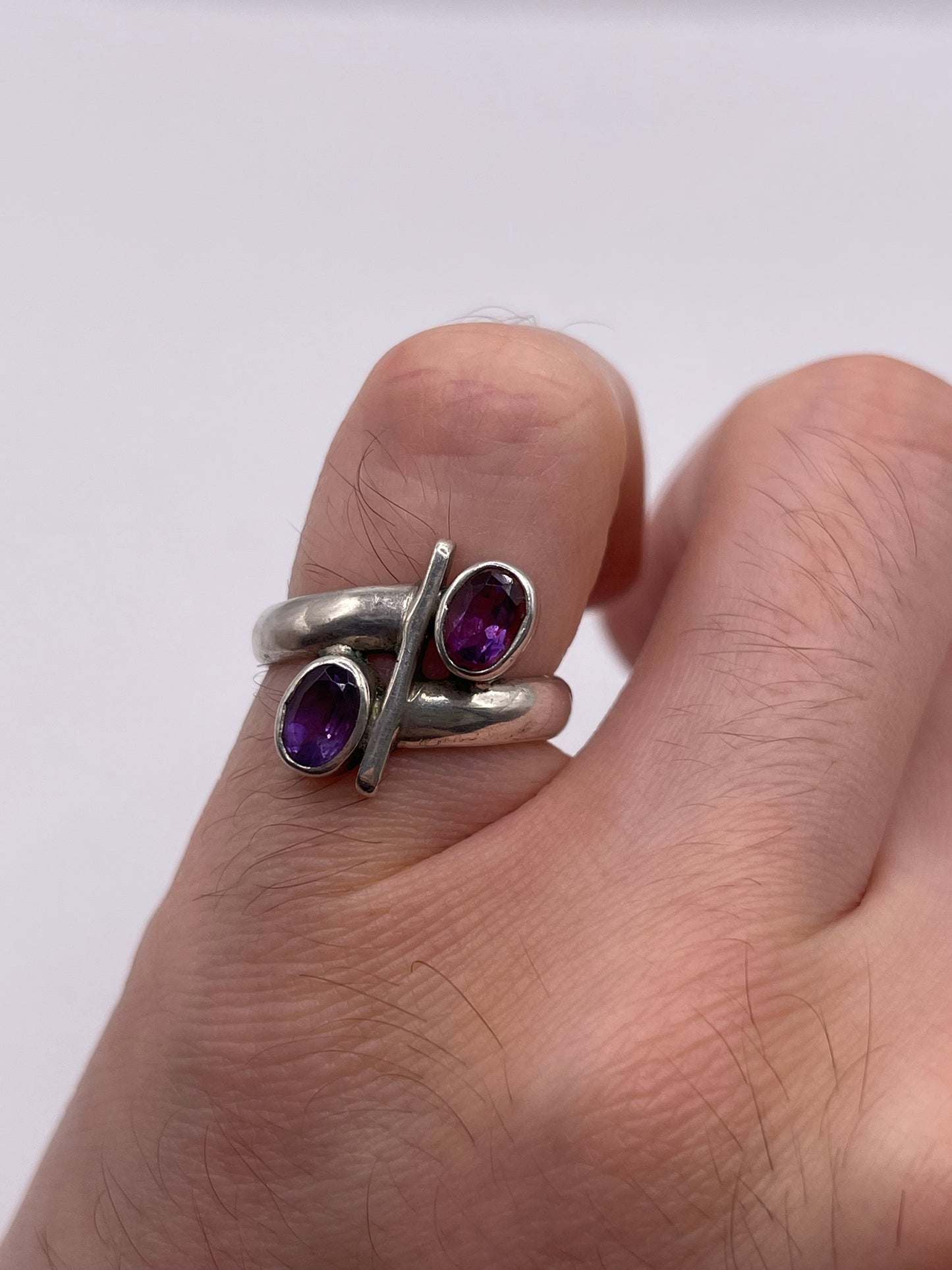 Silver amethyst ring