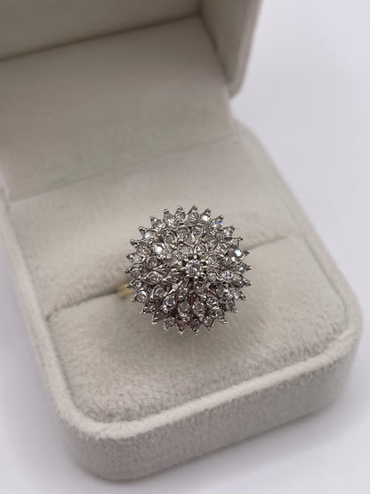 9ct gold diamond cluster ring