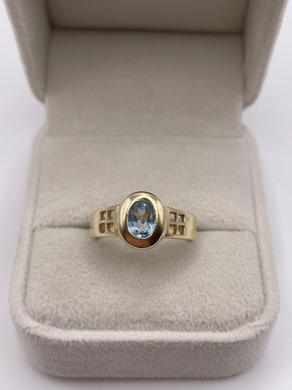 9ct gold blue topaz ring
