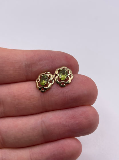 9ct gold peridot earrings