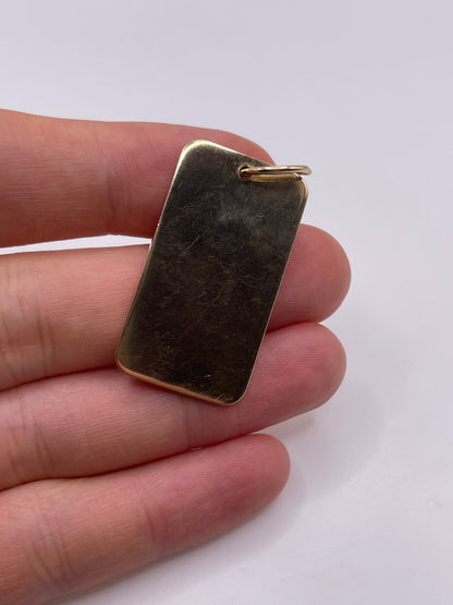 Heavy 9ct gold ingot pendant