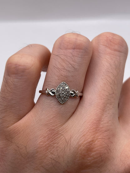 9ct white gold diamond cluster ring