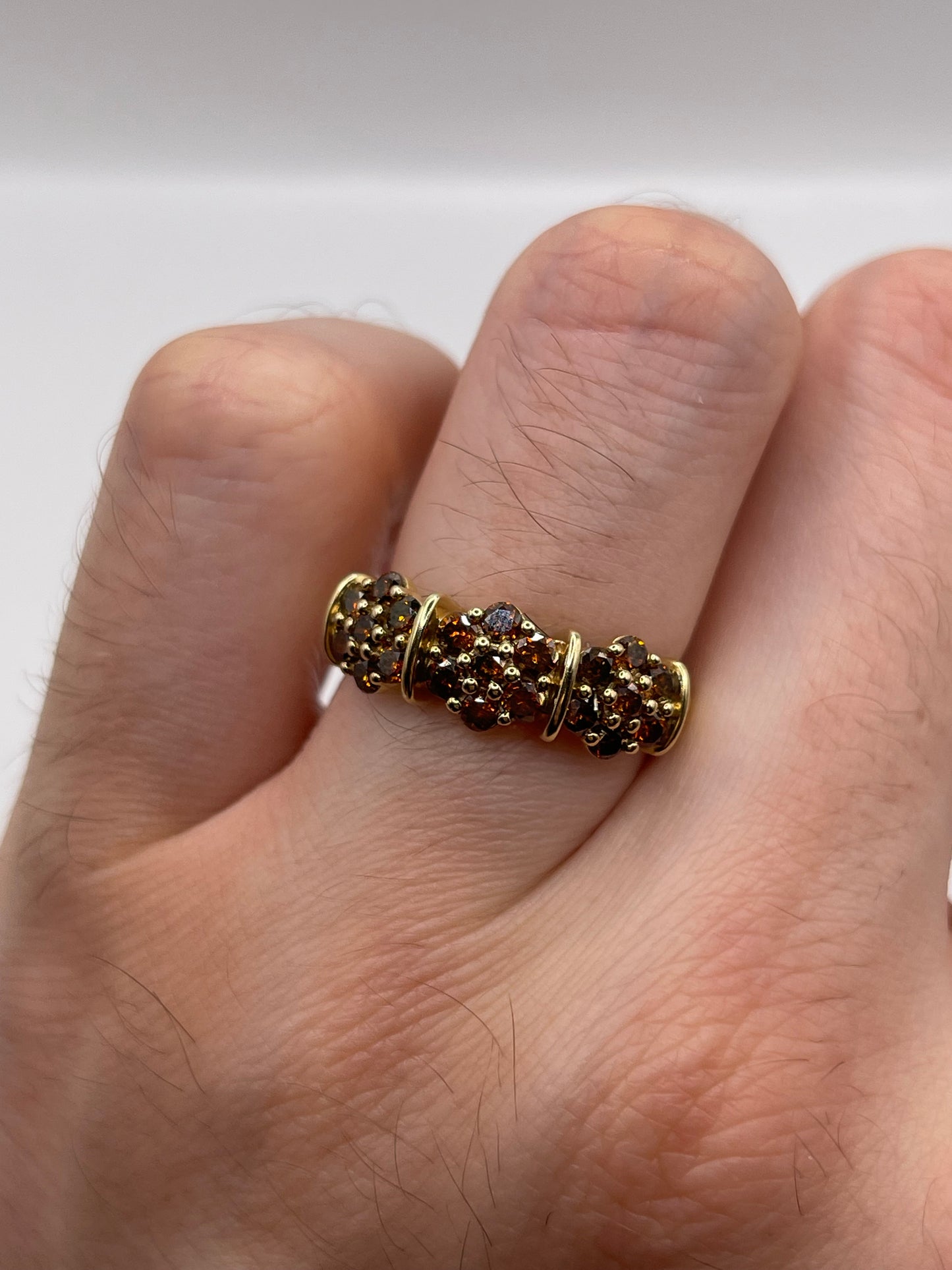 9ct gold diamond cluster ring