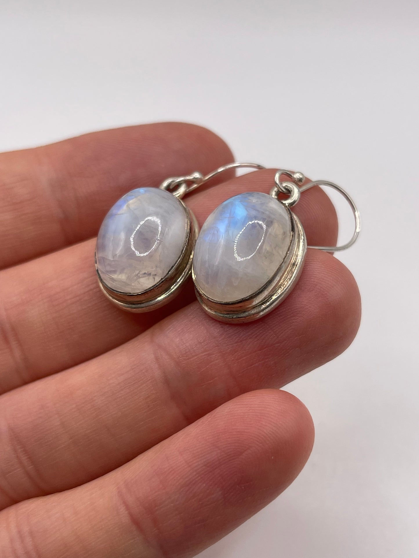 Silver moonstone earrings