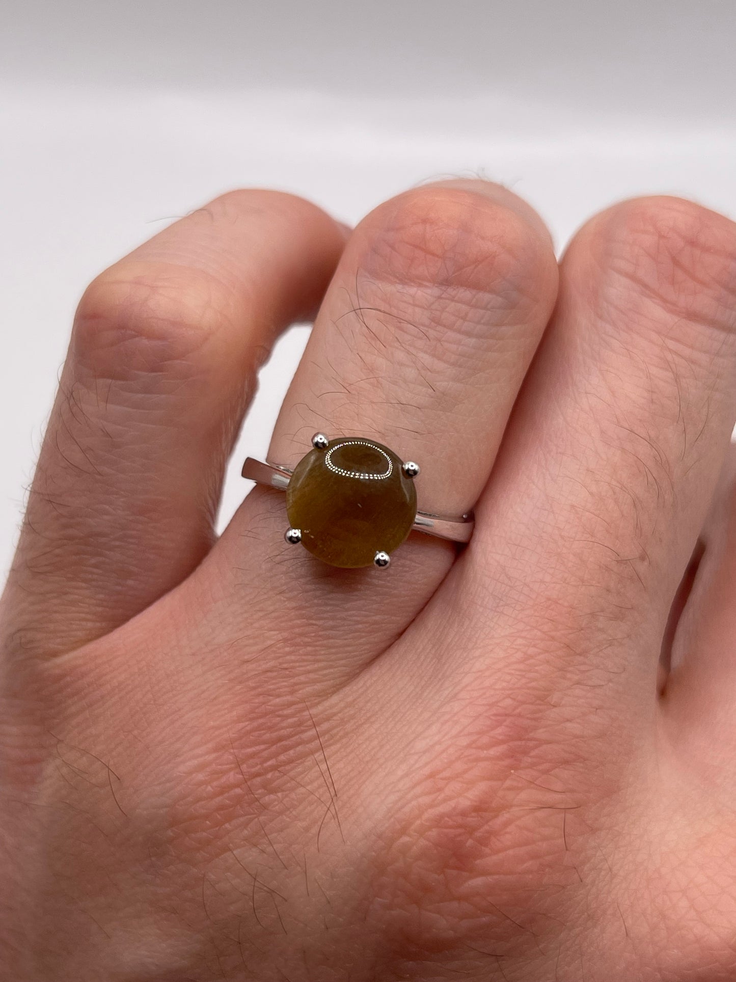 Silver gemstone ring