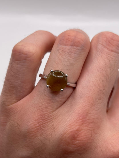 Silver gemstone ring