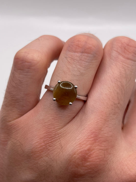 Silver gemstone ring