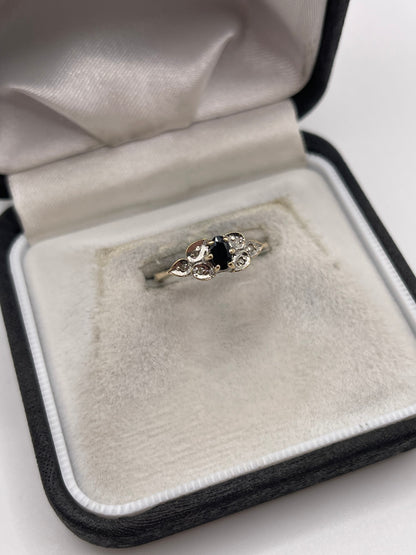 9ct gold sapphire and diamond ring
