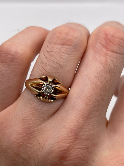 9ct gold diamond gypsy ring
