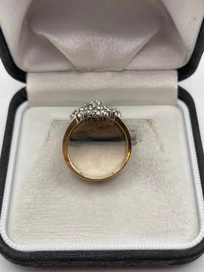 9ct gold 1ct diamond cluster ring