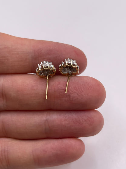 9ct gold diamond earrings