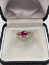 Load image into Gallery viewer, 14ct rose gold ruby and diamond ring
