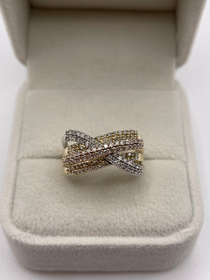 9ct gold diamond cluster ring