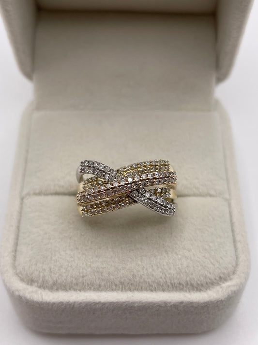 9ct gold diamond cluster ring
