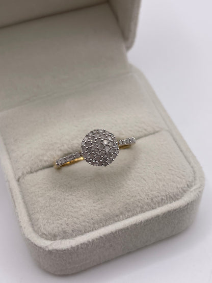 9ct gold diamond cluster ring