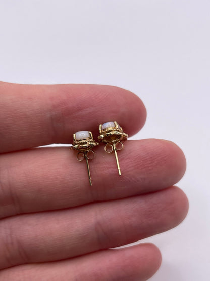 9ct gold opal earrings
