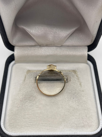 9ct gold citrine claddagh ring