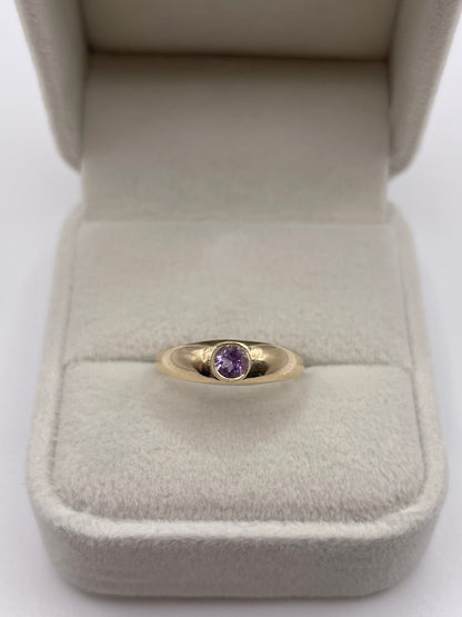 9ct gold amethyst gypsy ring