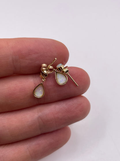 9ct gold opal earrings