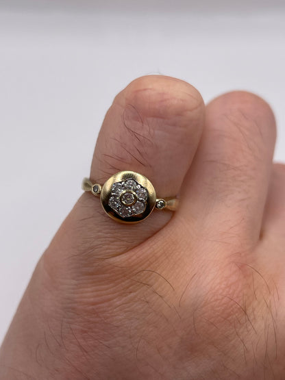 9ct gold diamond cluster ring