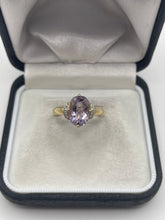 Load image into Gallery viewer, 9ct gold amethyst and diamond ring

