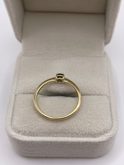 9ct gold blue diamond ring