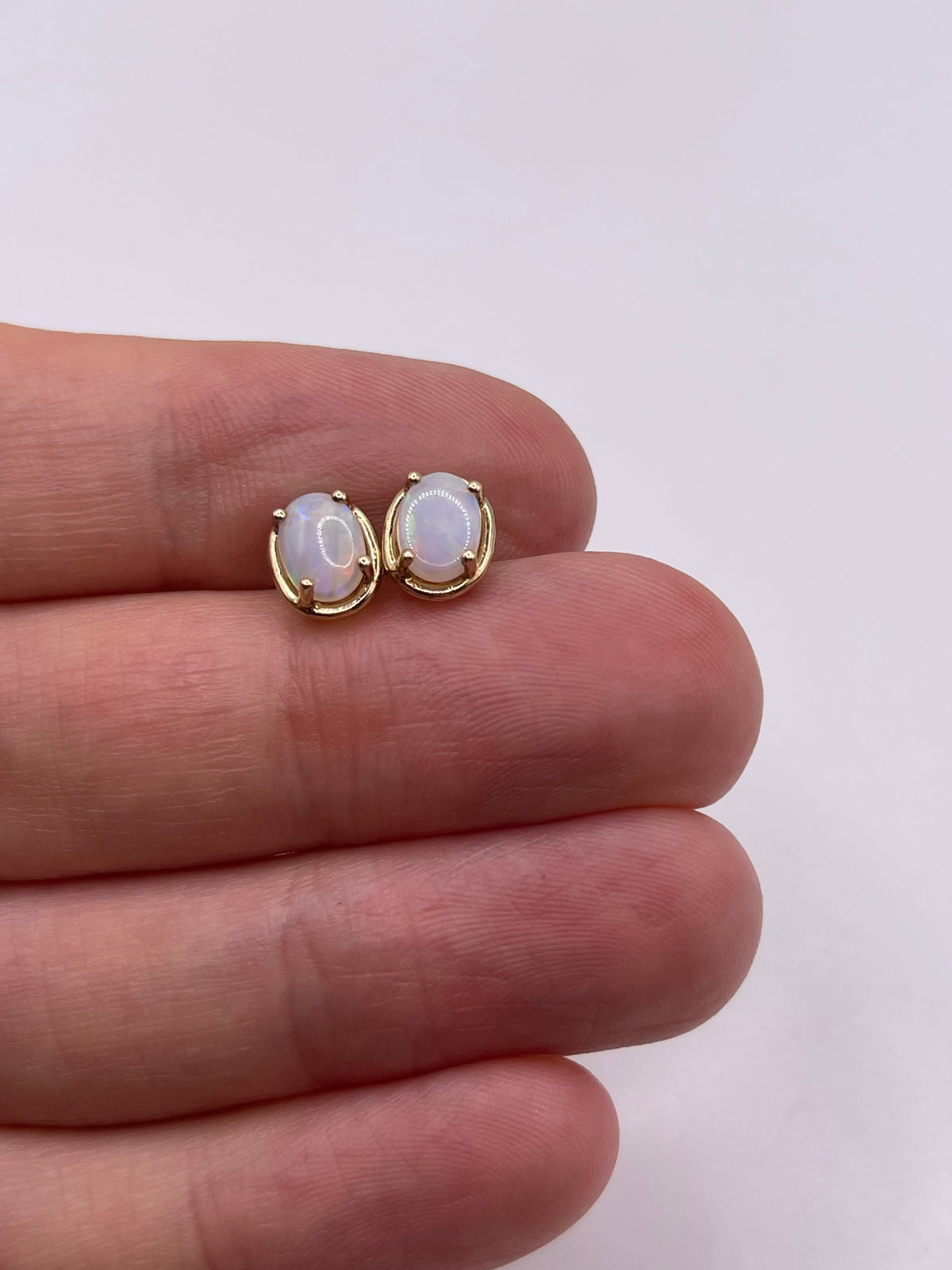 9ct gold opal earrings