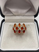 Load image into Gallery viewer, 9ct gold fire opal and diamond ring
