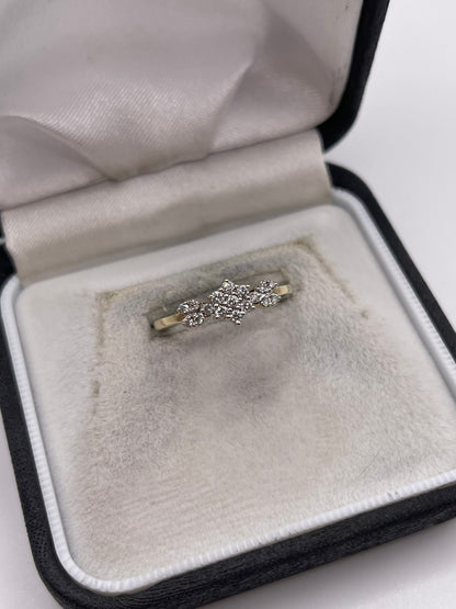 9ct gold diamond cluster ring