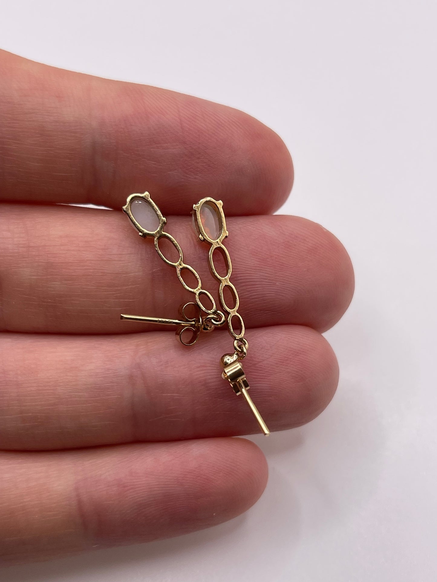 9ct gold opal earrings