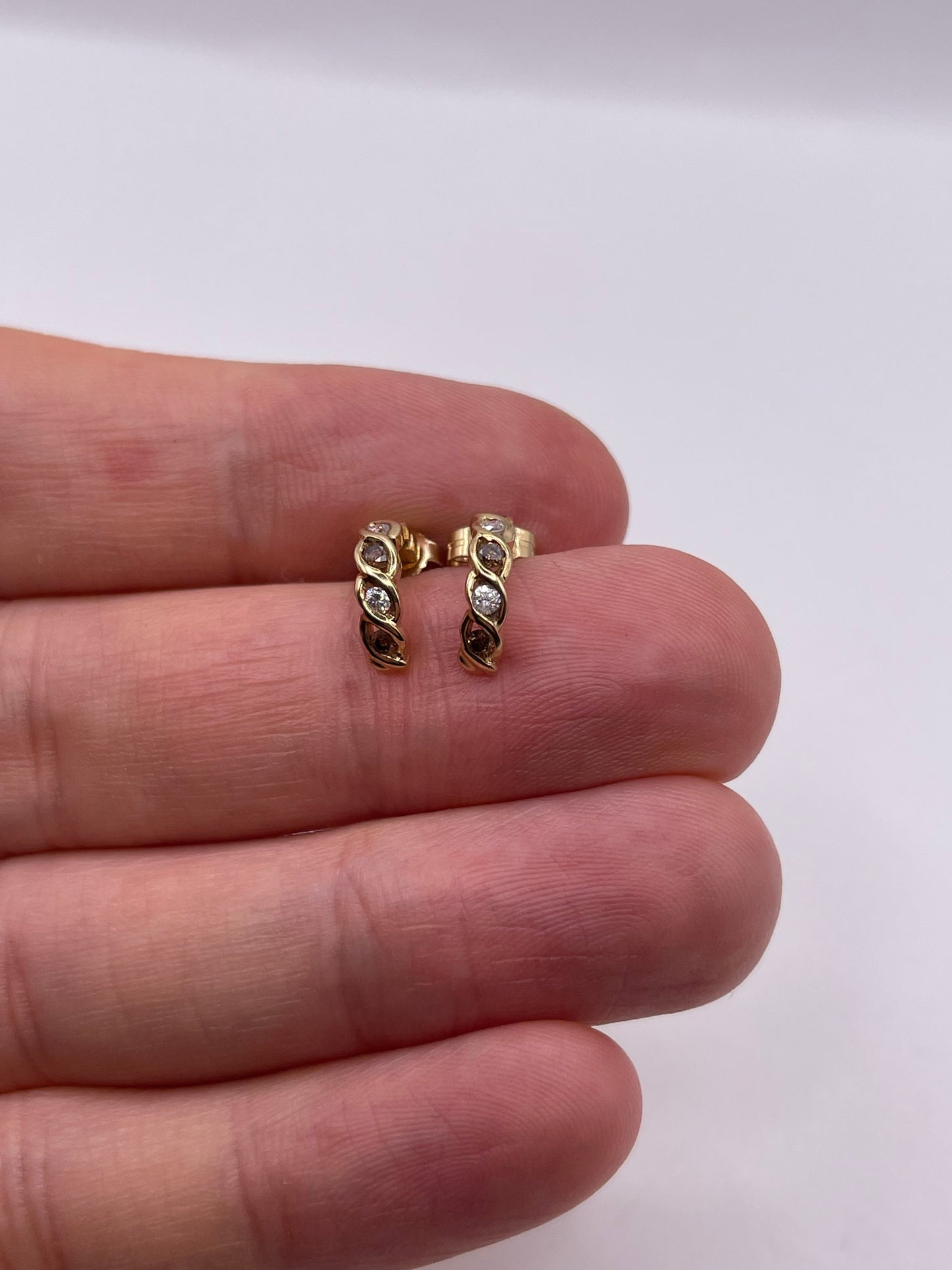 9ct gold diamond earrings