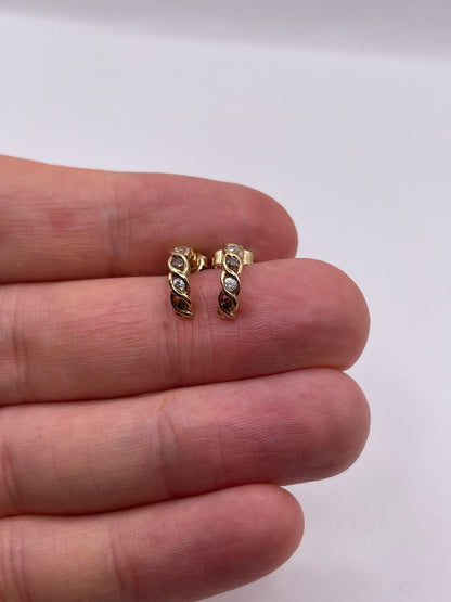 9ct gold diamond earrings